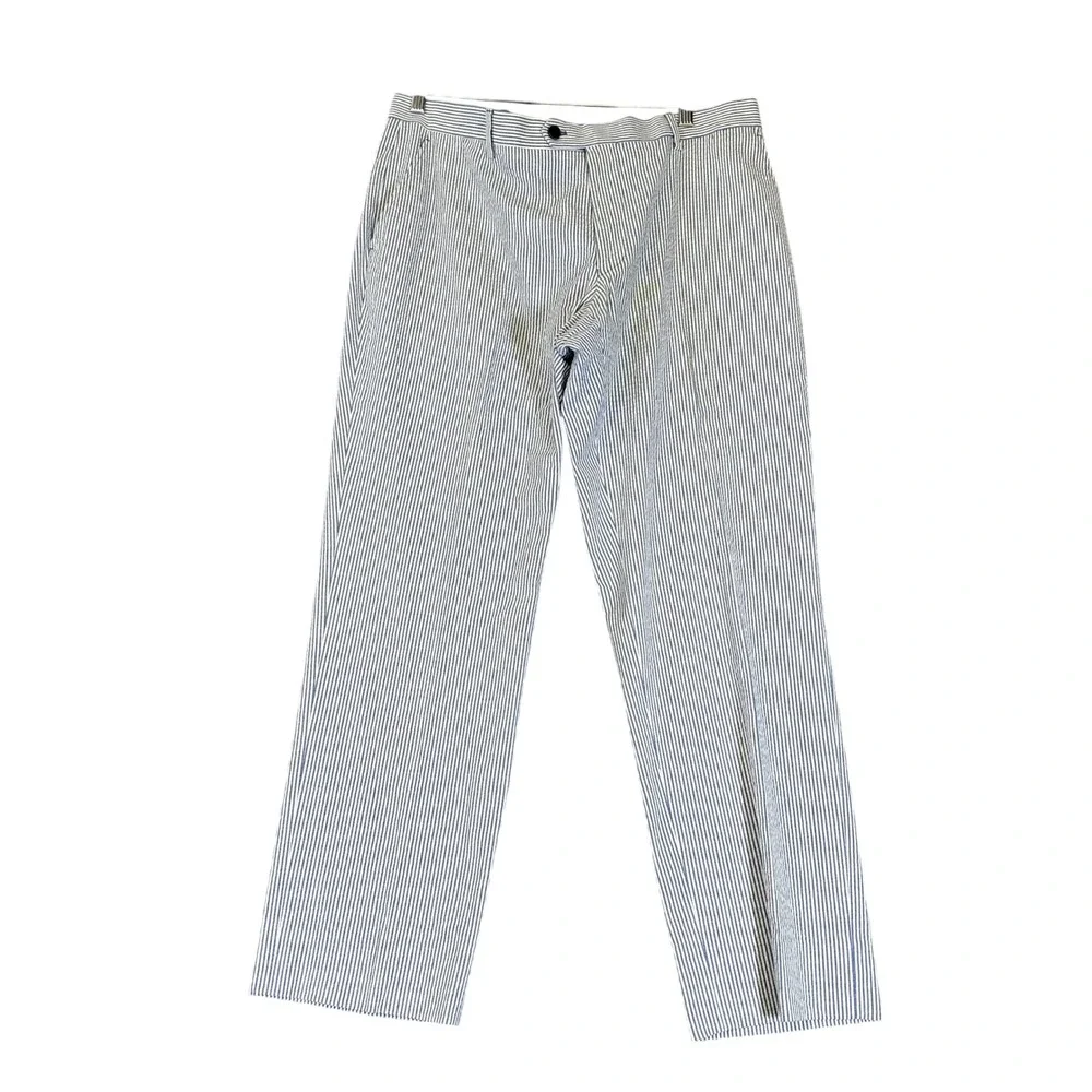Tommy Hilfiger Mens Seersucker Striped Dress Pants Blue White 38W x 30L